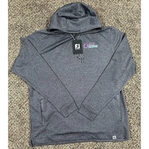 NWT FJ Footjoy Lightweight Hoodie Men's Sz Large Heather Gray Golf Stretch